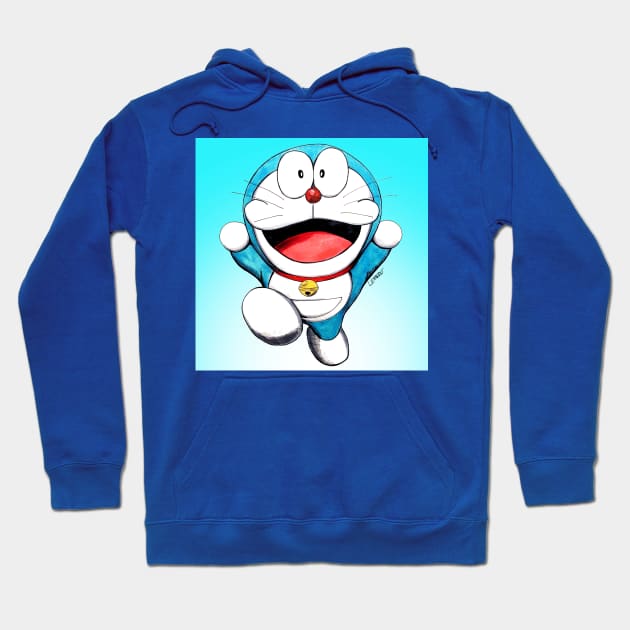 just doraemon the time robot Hoodie by jorge_lebeau